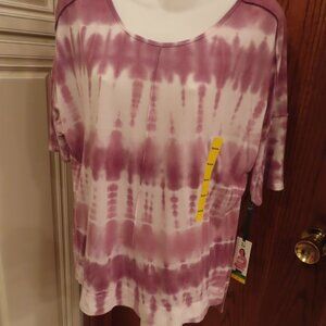 NEW Green Tea Tie Dye Hi Low Hem T Shirt M